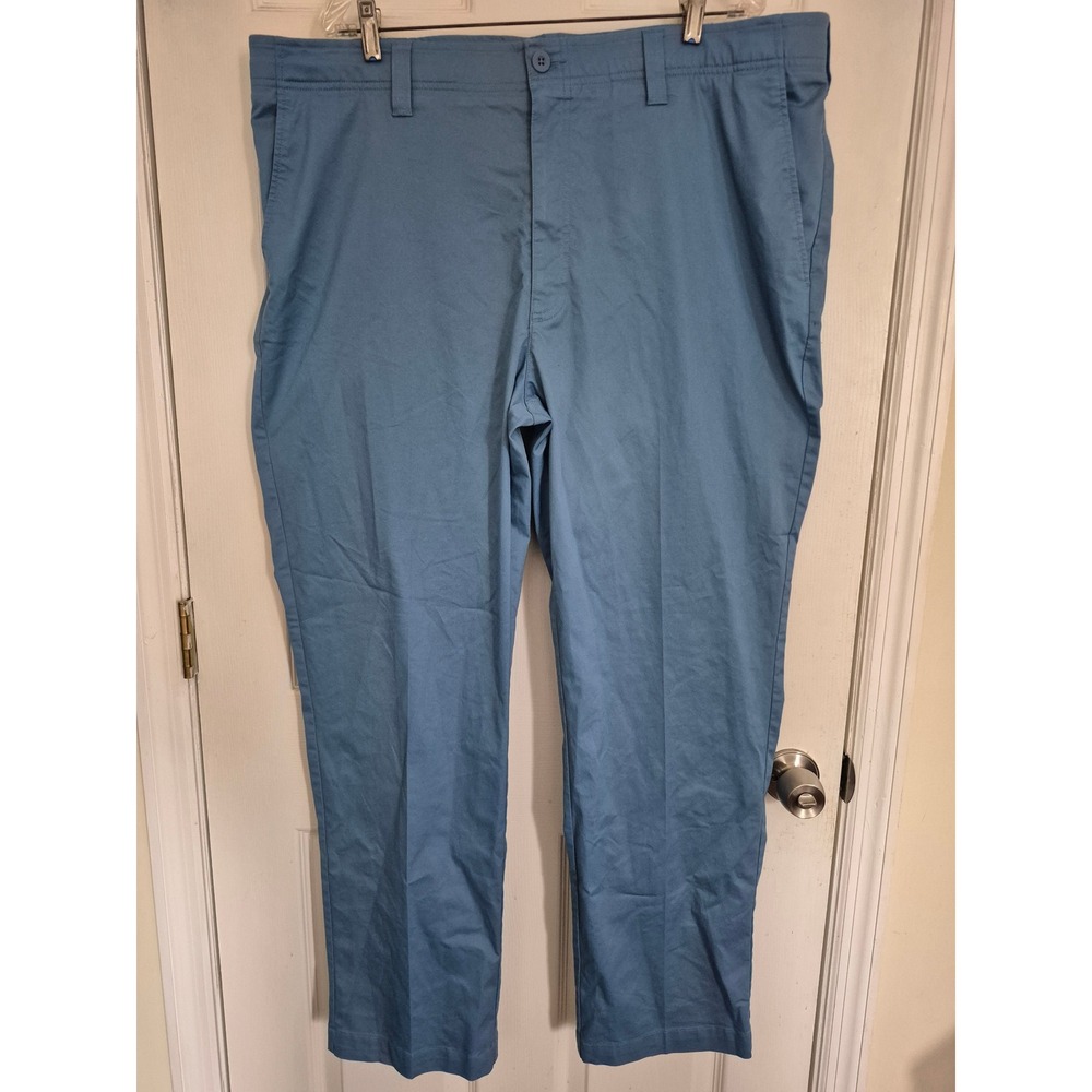 Oak Hill Mens Straight Fit Tech Pant Blue Stretch Chino Trousers 44x32